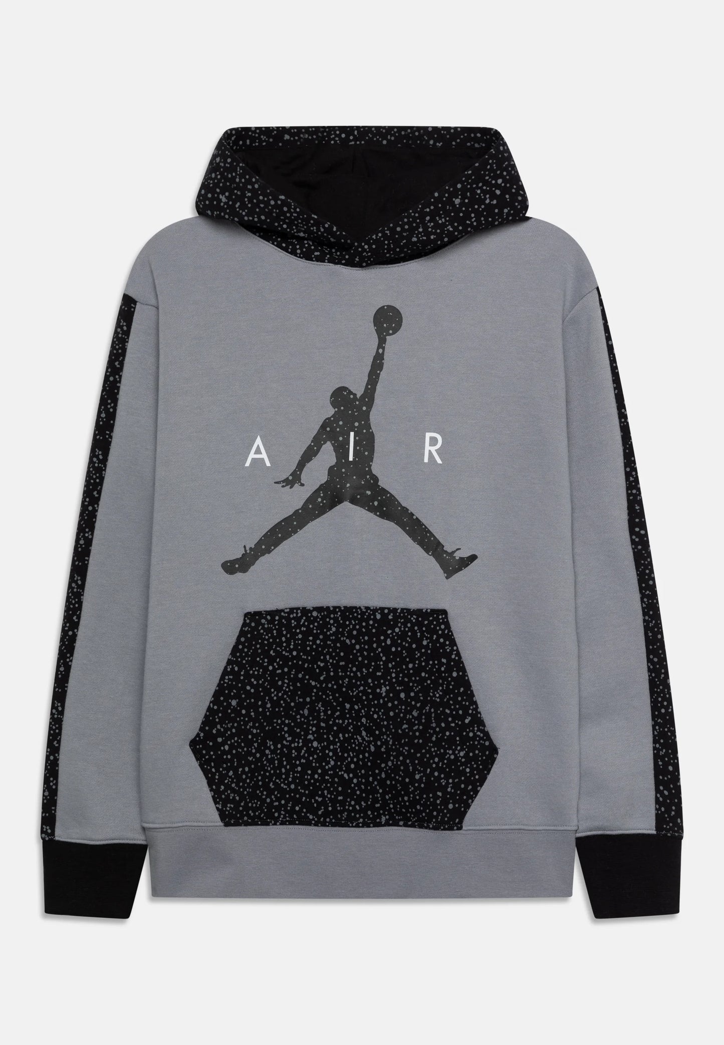 Jordan Felpa Printed Hoodie Grey Black Jr