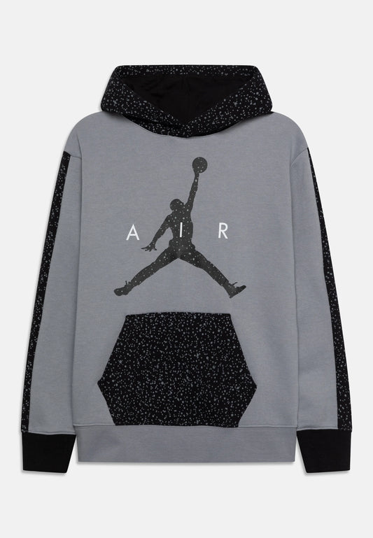 Jordan Felpa Printed Hoodie Grey Black Jr